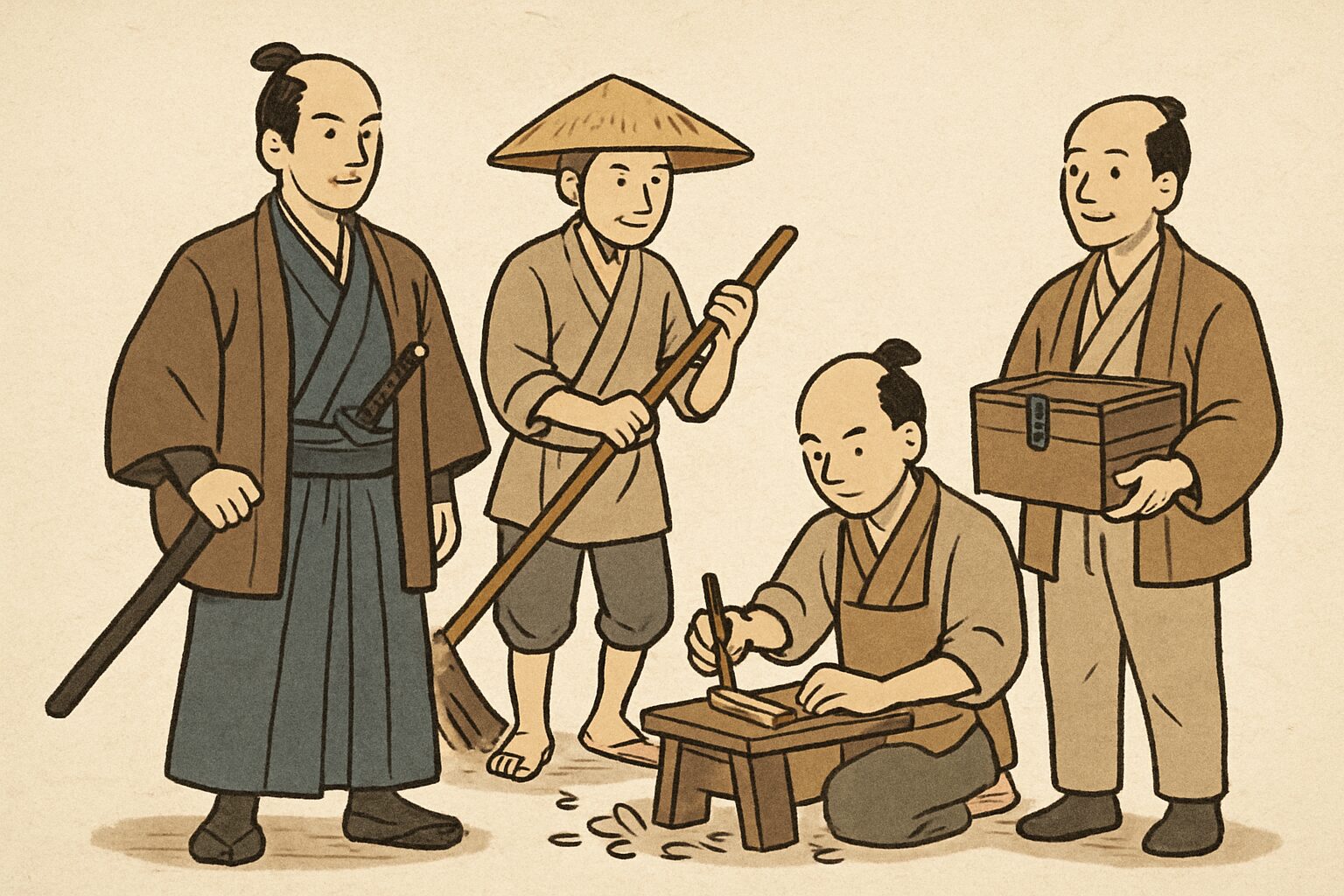 江戸時代の身分制度とは?今で言うと何?士農工商と穢多・非人までわかりやすく解説【図解】 | Time Wisdom(タイム・ウィズダム)